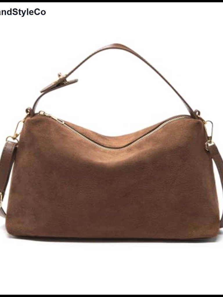 Faux Suede Slouchy Hobo Crossbody Bag With Top Handle Adjustable Strap